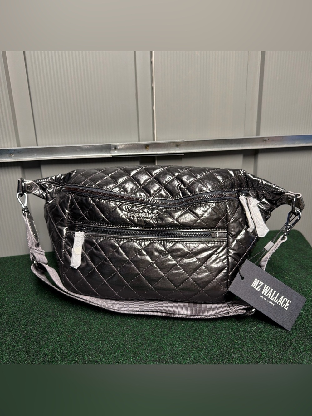 Mz Wallace Crosby Sling Crossbody Bag Pewter Metalic SOLD OUT EVERYWHERE ELSE!